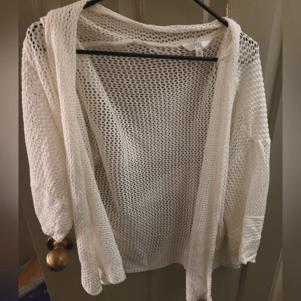Time and Tru white cardigan size 2X women's